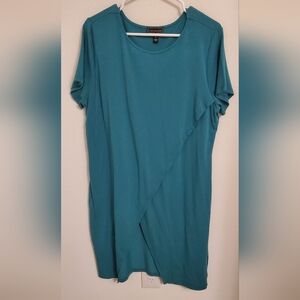 G By Guiliana Black Label Tulip Hem Jade Green T-Shirt Dress Size XL
